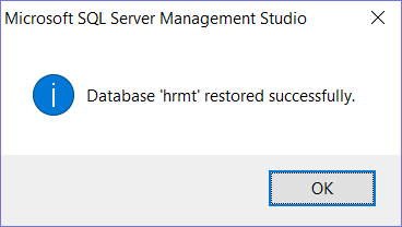Restore database from backup